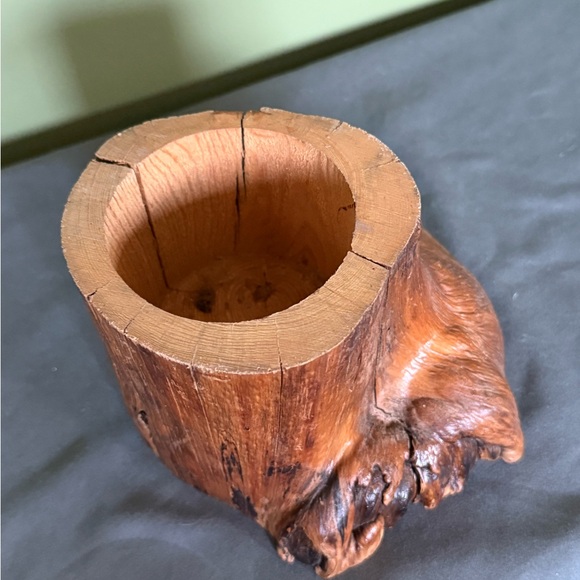 Live Edge Red Oak Bowl Rustic Home Living Artisan Natural Woodcraft Gift 4"x5" - Picture 4 of 8